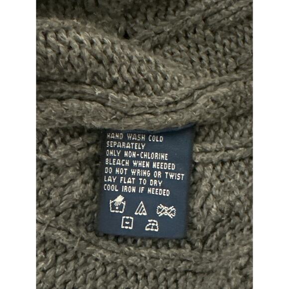 VTG Ralph Lauren Cotton Cable Knit Turtleneck Sweater M Grey Classic Preppy - Picture 9 of 13